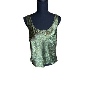 Women's Vintage Sz L Victoria's Secret Green Leopard Print Tank Top